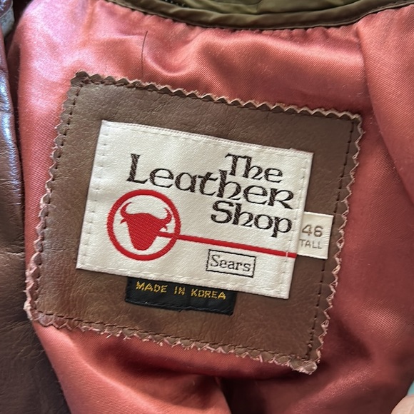 Vintage The Leather Shop Brown Leather Jacket w/ Liner Unisex size 46 Tall - Picture 9 of 12
